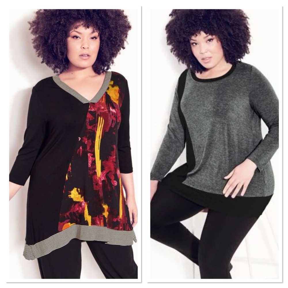 2 Zim & Zoe Casual Long Tops Sz 14 NWT